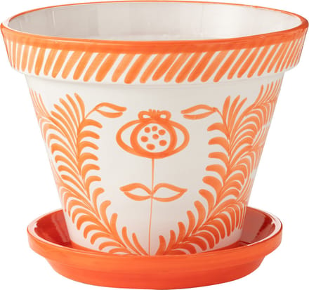 J-Line bloempot Granada Handmade + Painted - keramiek - oranje - extra large - Ø 50 cm