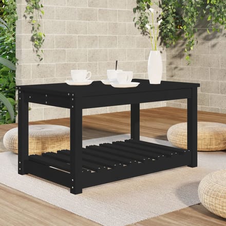 vidaXL - Tuintafel - 82,5x50,5x45 - cm - massief - grenenhout - zwart