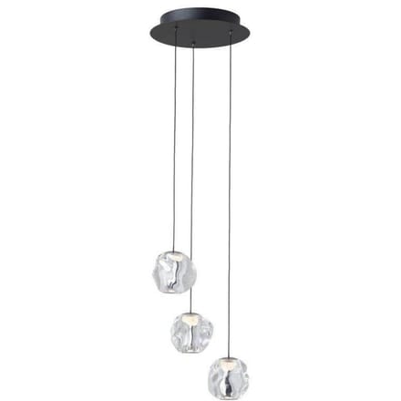 LOOM DESIGN LED hanglamp Ice Ball 3, helder, acryl