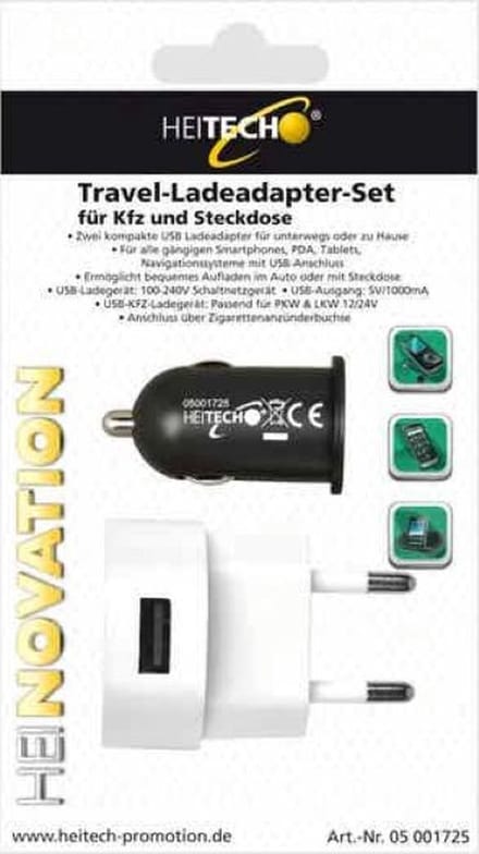 Travel USB Oplader Set - Dubbele USB Oplader - 12V/24V Auto Adapter & 100-240V Stopcontact - Zwart/Wit