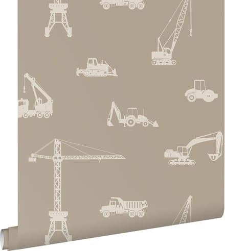 ESTAhome behang voertuigen taupe - 53 cm x 10.05 m - 139970