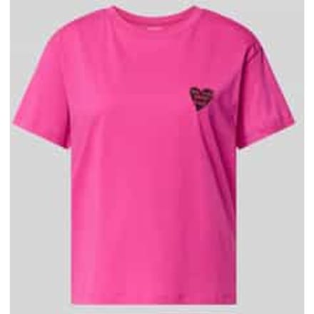 regular fit T-shirt met motiefstitching