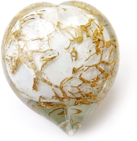 Loranto - Mini Urn Hart Wit Goud- Glas Urnen voor Thuis - Handgemaakt