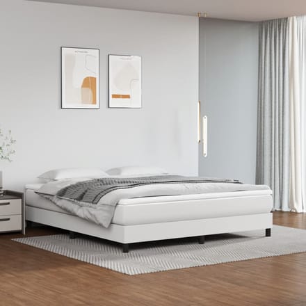 vidaXL - Pocketveringmatras - medium - 160x200x20 - cm - kunstleer - wit