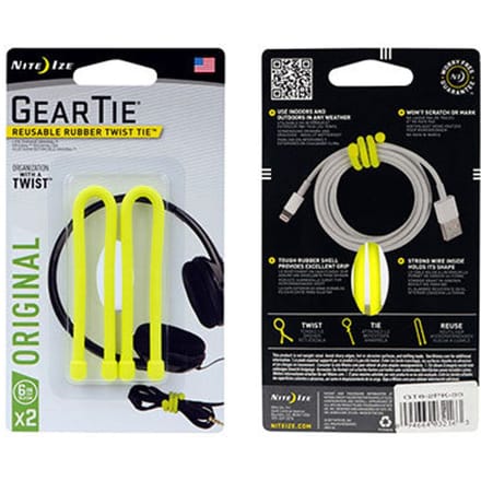 Nite Ize Gear Tie Kabelbinder 2-pack Geel 15CM