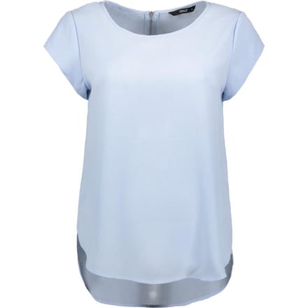 ONLY - Maat 38 - ONLVIC S/S SOLID TOP NOOS WVN - Cashmere Blue - Vrouwen