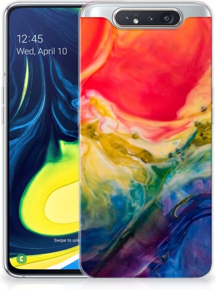 Hoesje maken Samsung Galaxy A80 Watercolor Dark
