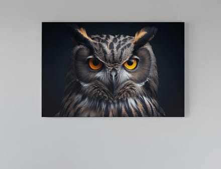 Canvas Schilderij - Uil - Dieren - Vogels - Wanddecoratie - 60x40x2 cm