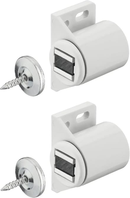2 x Magnetische Sluiting voor Meubels - Wit, Deursluiter en Kastdeur Magneetsnapper