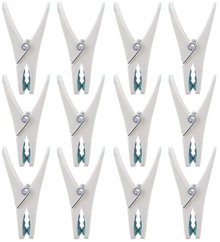 Orion - Plastic Was Knijpers - 12 stuks - Blauw en Wit - Sterk en Duurzaam