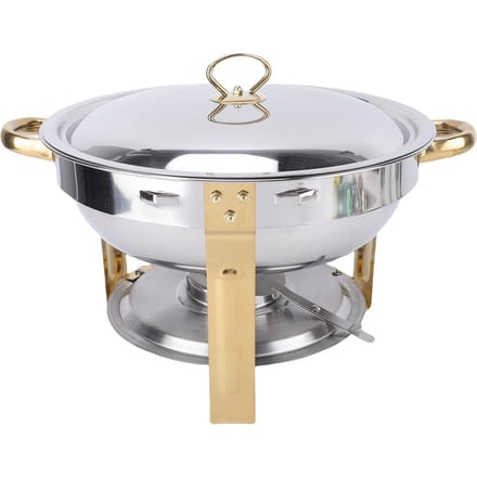 Buffet Bain-Marie 4,5L Goud Rond Roestvrij Staal Buffet Server Warmer voor Restaurant Hotel Feest Bruiloft L white