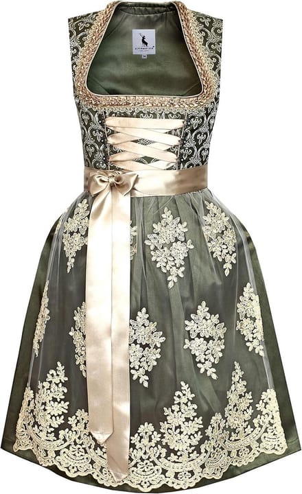 Midi-dirndl met kanten schort, exclusieve collectie, maat 32-52
