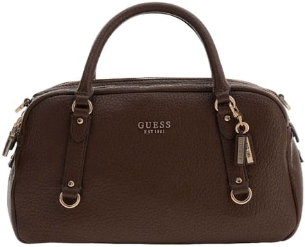 GUESS handtas schoudertas Marsha Box Satchel Espresso donkerbruin
