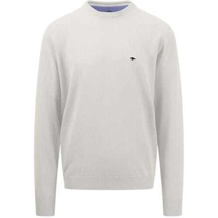 Fynch-Hatton Trui Uni Color O-Neck Superfine Cotton Winter White / male