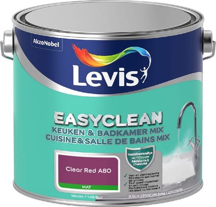 Levis - Easyclean Keuken & Badkamer Mix - Clear Red A80 - Mengverf - 2,5 L