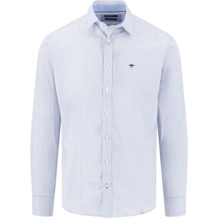 Fynch-Hatton Overhemd Essential Premium Mini Pattern Kent Collar Harbor Blue / male