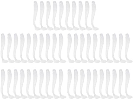kunstaas voor vissen, 5 cm, crème, zachte silicone, 50 stuks