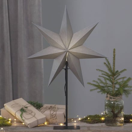 Grijze kerstster Ozen met E14 fitting - 75 cm