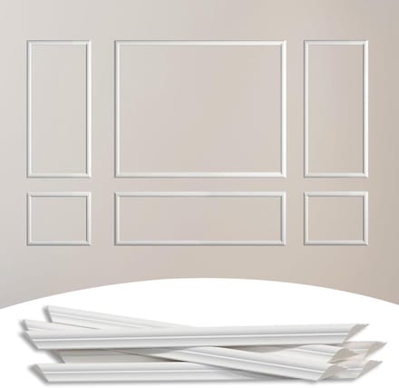 Muurlijsten Set - Wandpanelen Lambrisering - Muren Versieren - Voorgesneden Panelen - 6-Frame - Overschilderbaar Wit