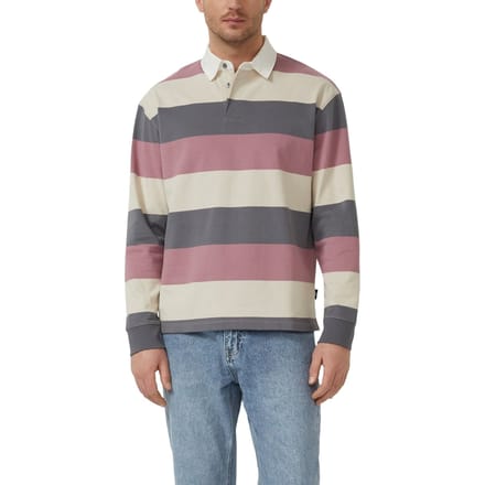 s.Oliver - male - Zacht poloshirt met lange mouwen in een relaxte pasvorm