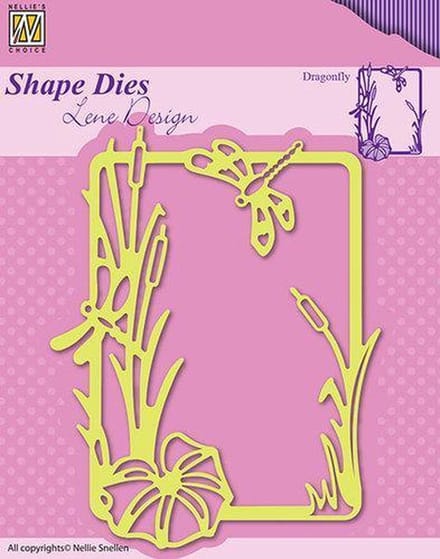 SDL020 Shape Dies Lene Design Summer Dragonfly - snijmal Nellie Snellen - kader riet en libelles