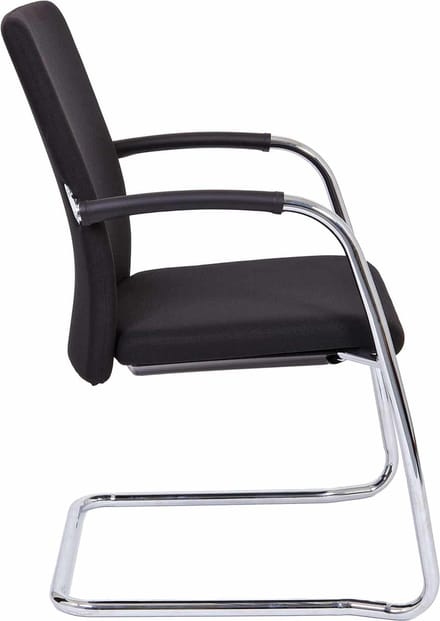 Vergaderstoel F240 met slede chrome onderstel beige