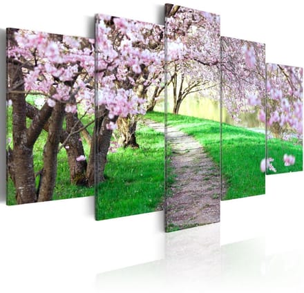 Schilderij - Romantische wandeling, 5luik