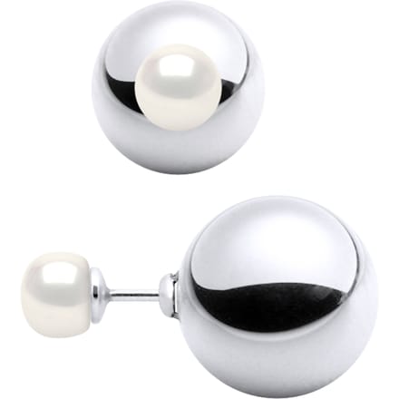 Oorbellen DUPLEX Kralen Zoetwater 6-7mm White 925