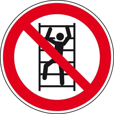 Verboden te klimmen bord, kunststof, P009 200 mm