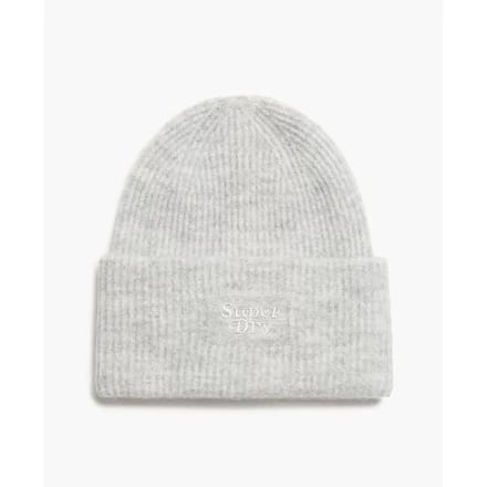 Superdry Zachte Geribbelde Beanie Lichtgrijs Grootte: 1SIZE