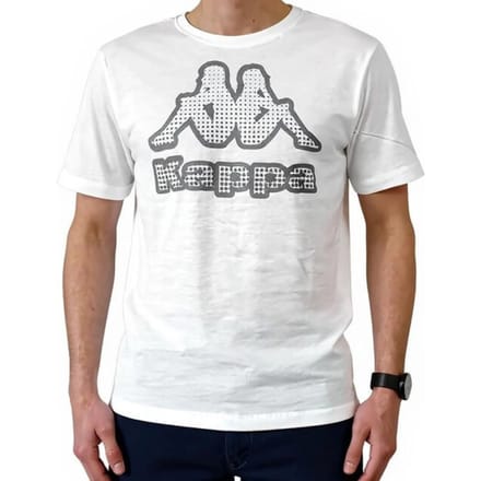 Kappa - Heren - Kappa Big Logo T-Shirt - Wit/Zwart - Maat S