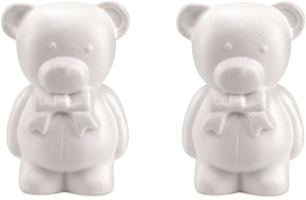 Piepschuim hobby knutselen vormen/figuren dieren - Set van 6x stuks - beer/beren - 20 cm - wit