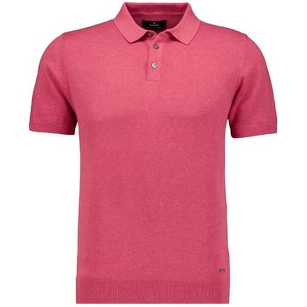 Ragman Trui Melange Cotton Knit Short Sleeve Polo Collar Bright Red / male