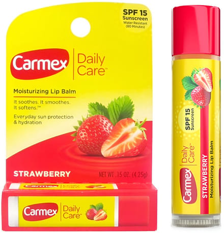 Carmex Daily Care SPF 15 Aardbei Lippenbalsem - Lippenbalsem - UV-bescherming, 5-pack