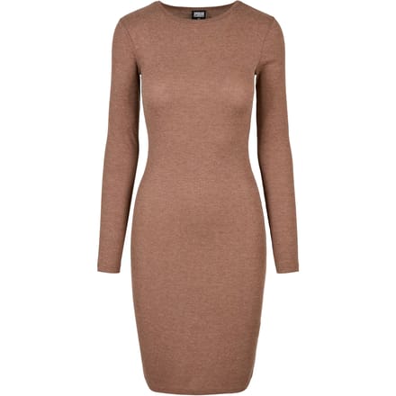 Urban Classics - Rib Lange jurk - S - Beige/Groen