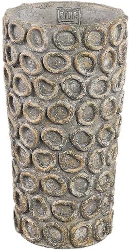 PTMD Bloempot Ginte - 16x16x30 cm - Cement - Grijs