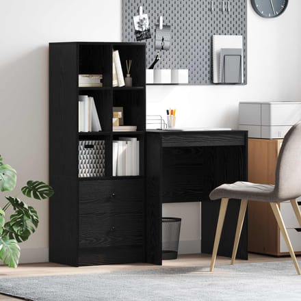 vidaXL - Bureau - Zwart - Eiken - 105,5 - x - 50 - x - 127 - cm - 2 - st