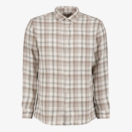 JJ REBEL heren overhemd geruit beige - Maat L