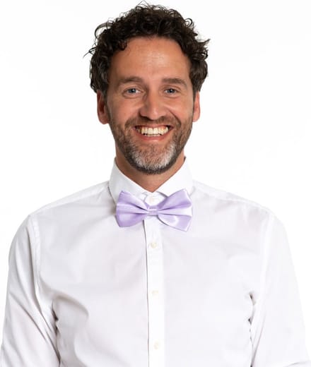 Partychimp Vlinderstrik Paars Carnavalskleding Heren Strik Carnaval Accessoires - Paars - Polyester