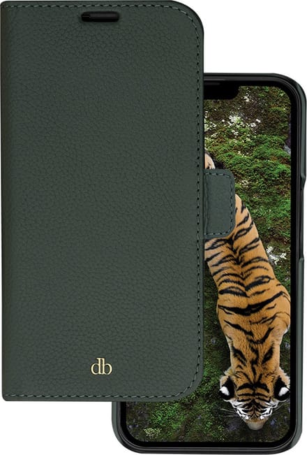 iPhone 14 Pro Bookcase hoesje - dbramante1928 - Effen Donkergroen - Leer