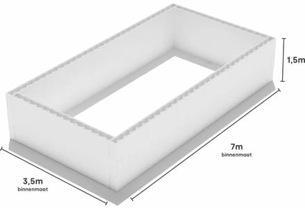 Zwembad blokkenset - 7,00 x 3,50 x 1,50 m
