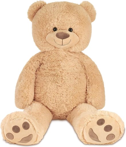Teddy beer knuffel van zachte pluche - 64 cm zittend/100 cm staand - lichtbruin