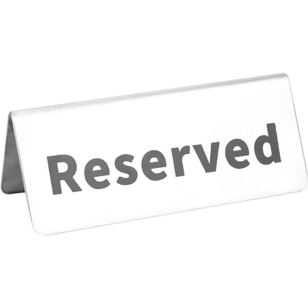 Roestvrij Staal Dubbelzijdig Engelse Letters Tekens Tafelbord voor Restaurant Hotel Bar Pub Tafelgerei Gereserveerd white