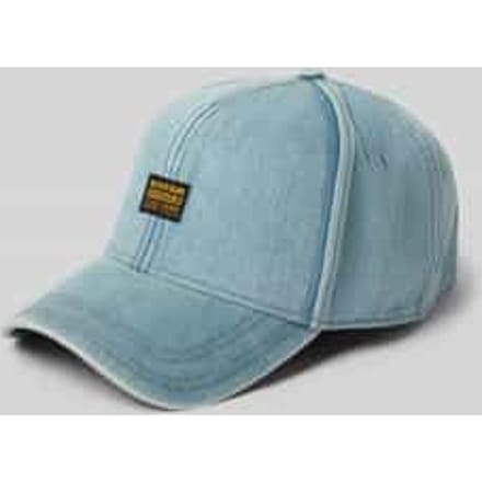 Baseballpet in denimlook met labeldetail