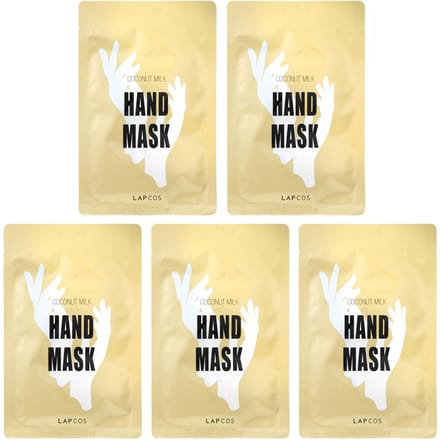 Lapcos, Hand Mask, Coconut Milk, 5 Pairs, 0.47 fl oz (14 ml) beige