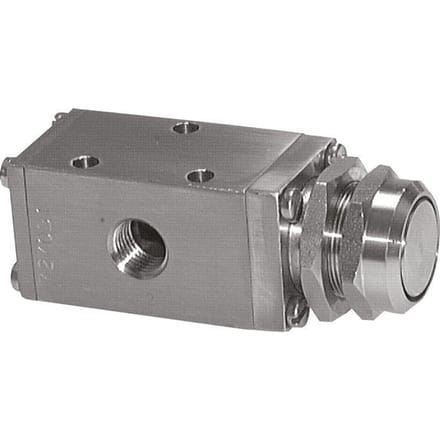 3/2 G1/4'' Universeel Knopbediend Ventiel RVS -0.95-12bar/-13.2-168psi
