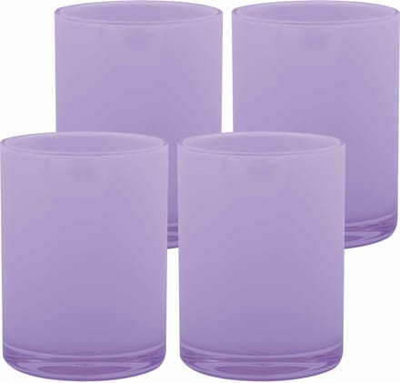 MSV Drinkbeker/limonadebeker - 4x - PS kunststof - lila paars - 440 ml - camping bekers - luxe