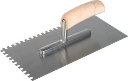 Getande Stucadoorstroffel 280x130mm met Houten Handvat - Tegellijm Rekenmachine