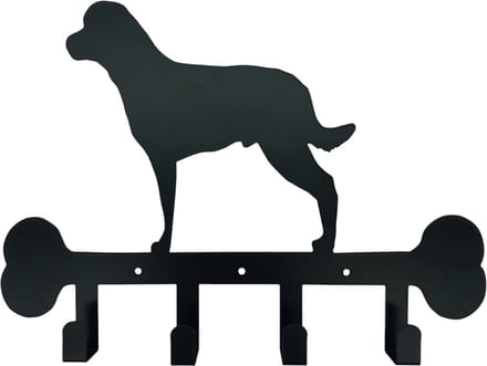 Sleutelrekje - Hondenriem en Sleutelrek - 4 Haakjes - Hond - Zwart - Metaal