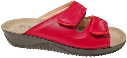 Rohde Dames Slippers Met Klittenband Sluiting - Rood - 39